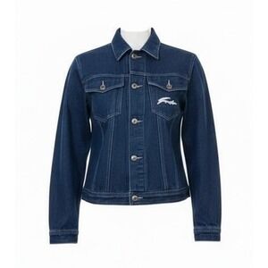 FUBU The Collection Denim Jacket Classic Fit Dark Wash Women's L